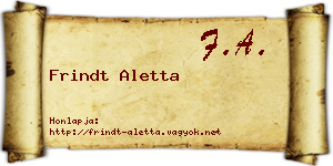 Frindt Aletta névjegykártya